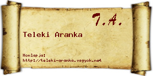 Teleki Aranka névjegykártya